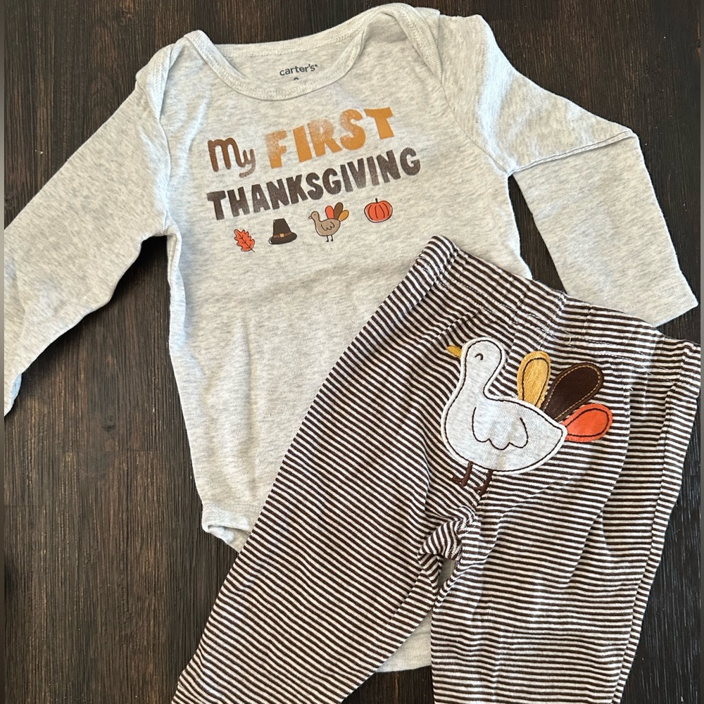 NWOT Carter’s First Thanksgiving Onesie/Pants Set